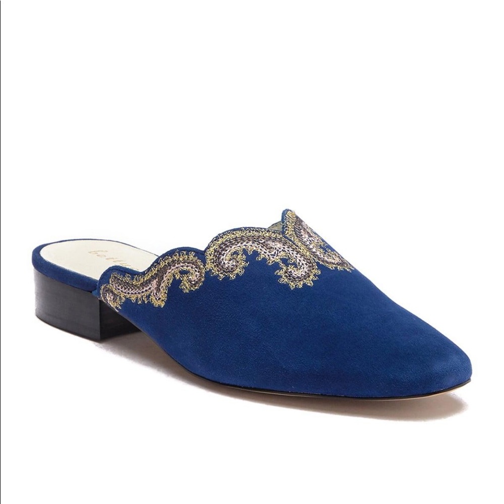 NIB Bettye Muller NY  Blueberry Suede Mules size 10